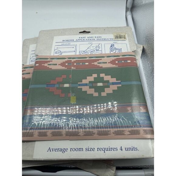 Lot of 3 Vintage Signature Wallpaper Border Rolls 5 yds. Southwest Aztec Design - Picture 2 of 2